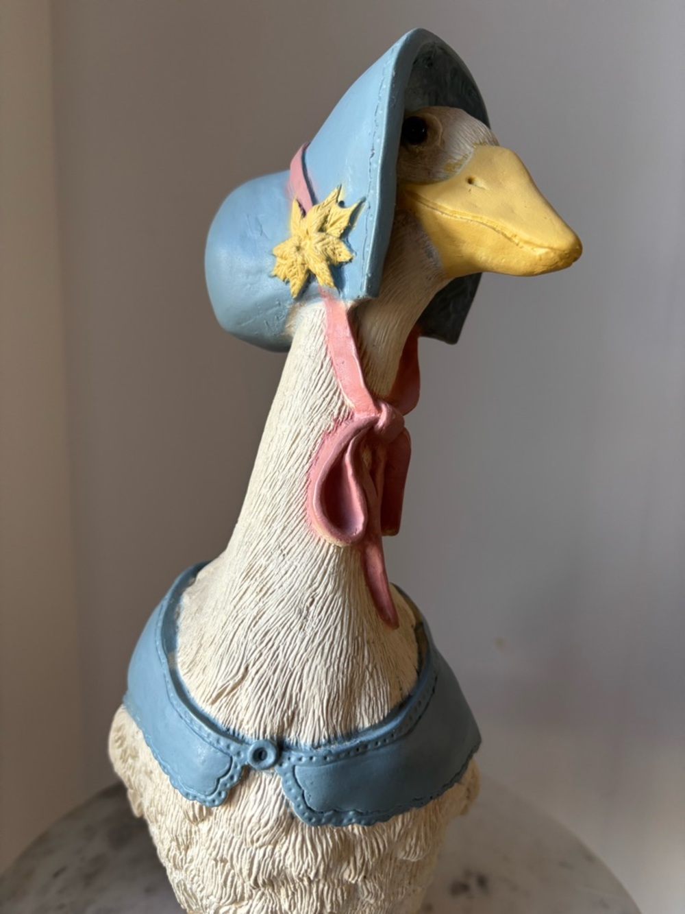 Vintage Scioto 1987 Quaker Duck Ceramic Bisque 8.5 Inches Blue Bonnet Pink Scarf - Picture 9 of 11